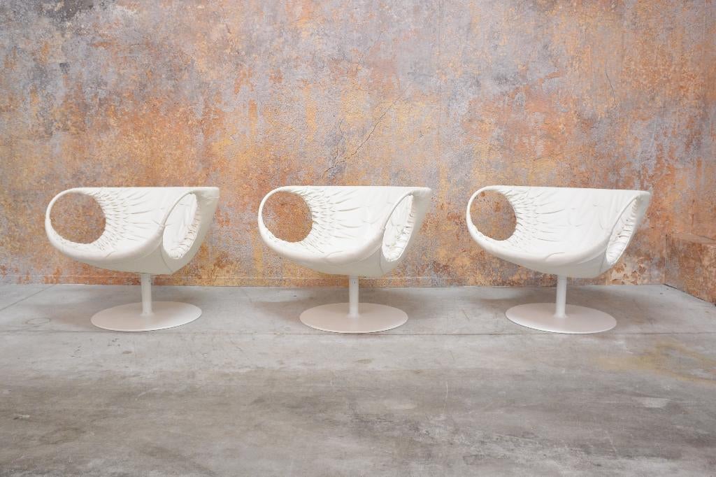 ZGAN exclusieve Moroso Smock design draaifauteuils, Minder dan 50 cm, Moroso, Ophalen of Verzenden, Zo goed als nieuw