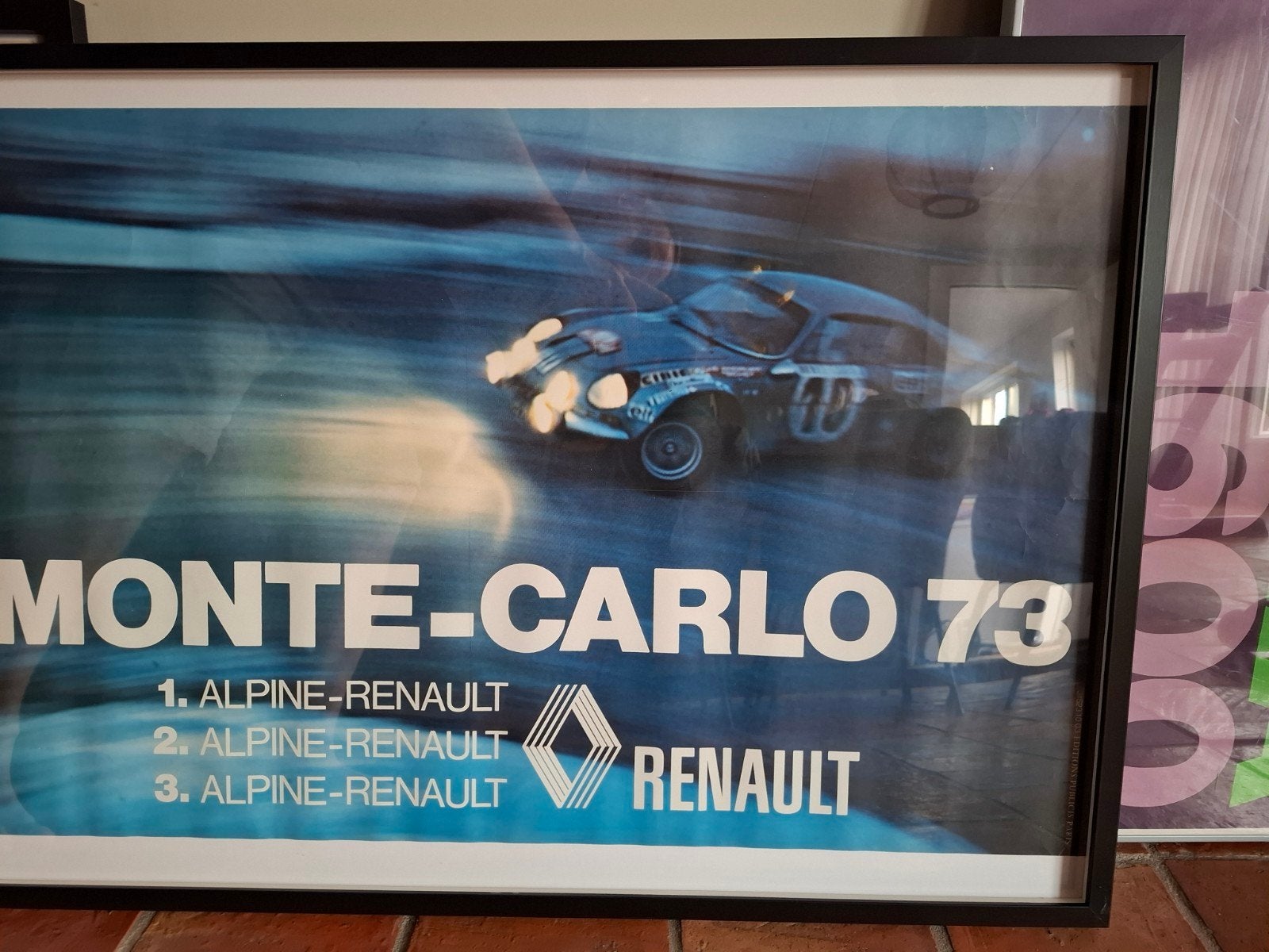 Originele Renault Alpine Monte-Carlo '73 poster, Ophalen of Verzenden, Gebruikt, Auto's