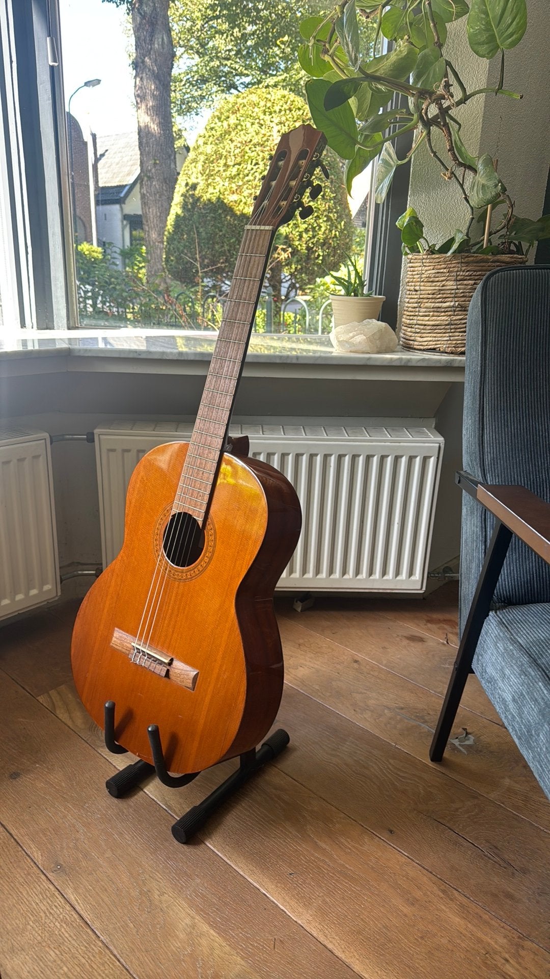 Gitaar compleet met standaard en tas, Ophalen, Zo goed als nieuw, Klassieke of Spaanse gitaar