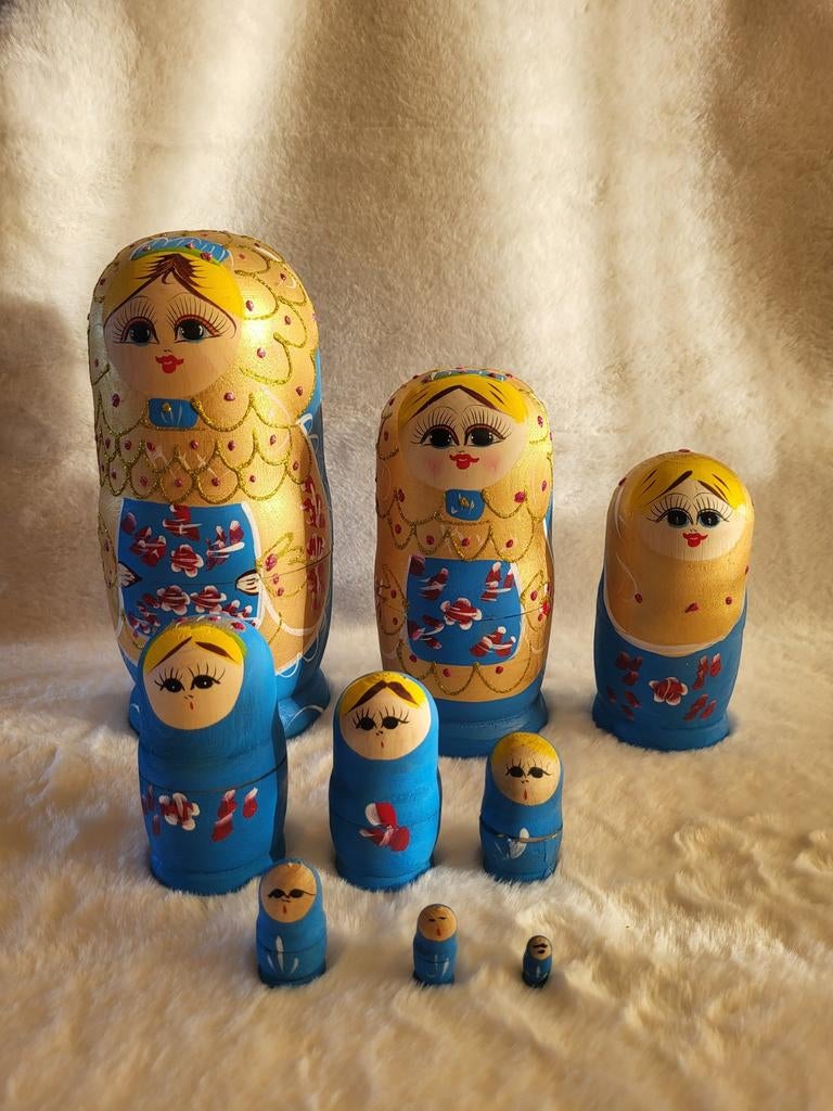 Grote Matroesjka Pop - 26 cm - Handgeschilderd, Antiek en Kunst, Ophalen of Verzenden