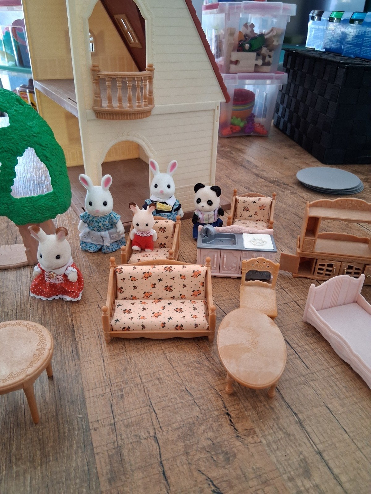Grote set Sylvanian Families: huis, kasteel, figuren, meubel, Ophalen, Gebruikt, Poppenhuis