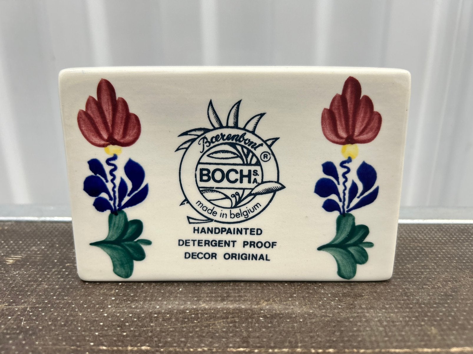 ✨ Uniek Vintage Boch boerenbont Aardewerk Reclameblok ✨, Div, Ophalen of Verzenden, Zo goed als nieuw, Div