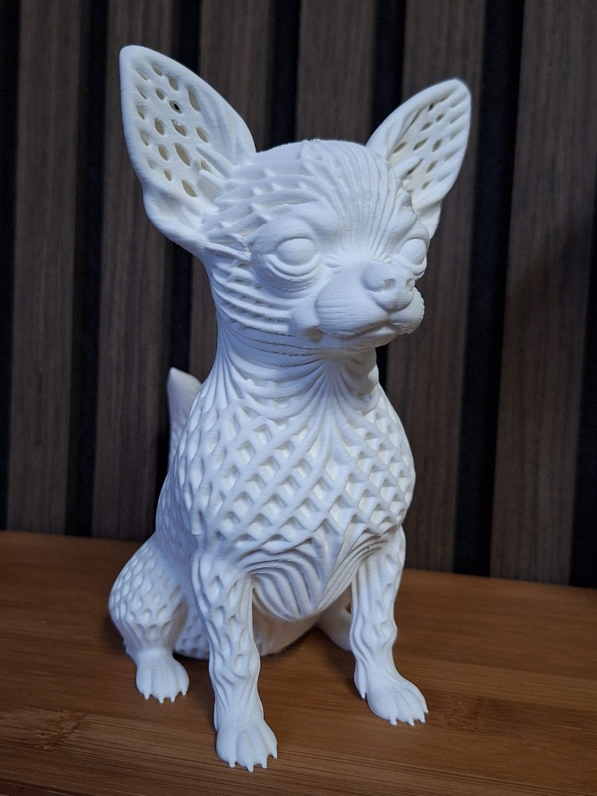 3D Geprinte Chihuahua Beeldje - Uniek Decoratiestuk, Ophalen of Verzenden, Nieuw, Dier