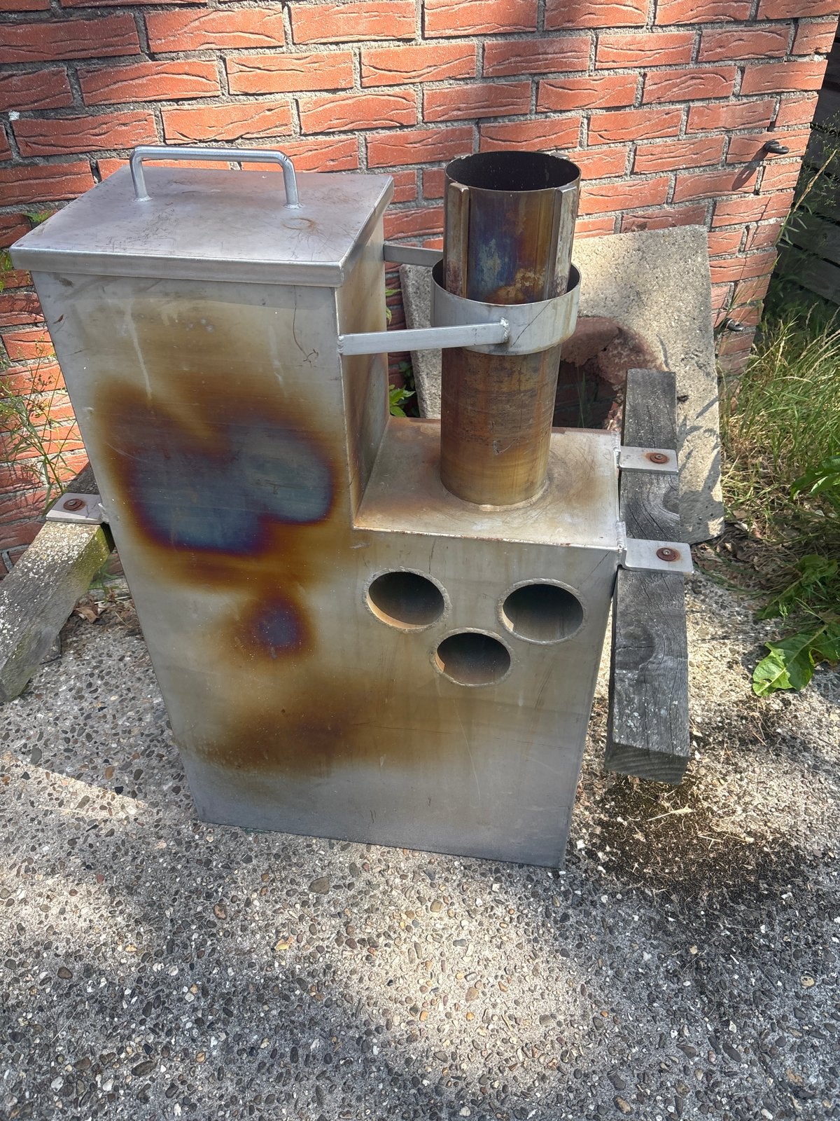 Rocket stove / Houtkachel / Buitenkeuken, Ophalen, Gebruikt, Vrijstaande haard, Houthaard
