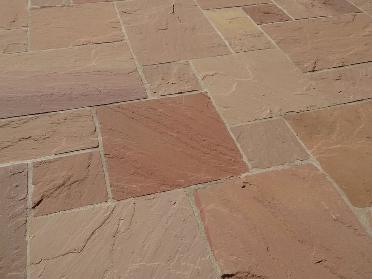 mediterraans zwembadterras Modak Sandstone groot wildverband, Ophalen, Nieuw, Natuursteen, Terrastegels