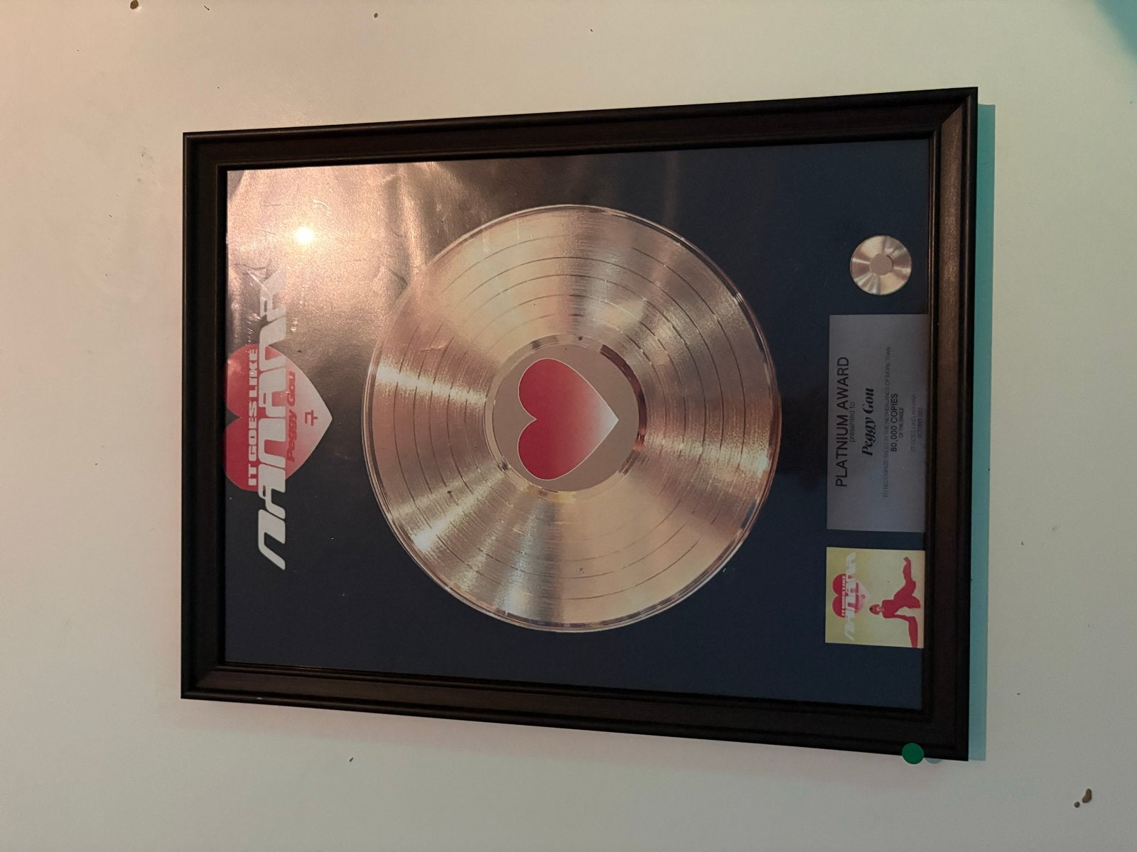 Black frame with Peggy Goe record poster, Ophalen, 2020 tot heden, Zo goed als nieuw