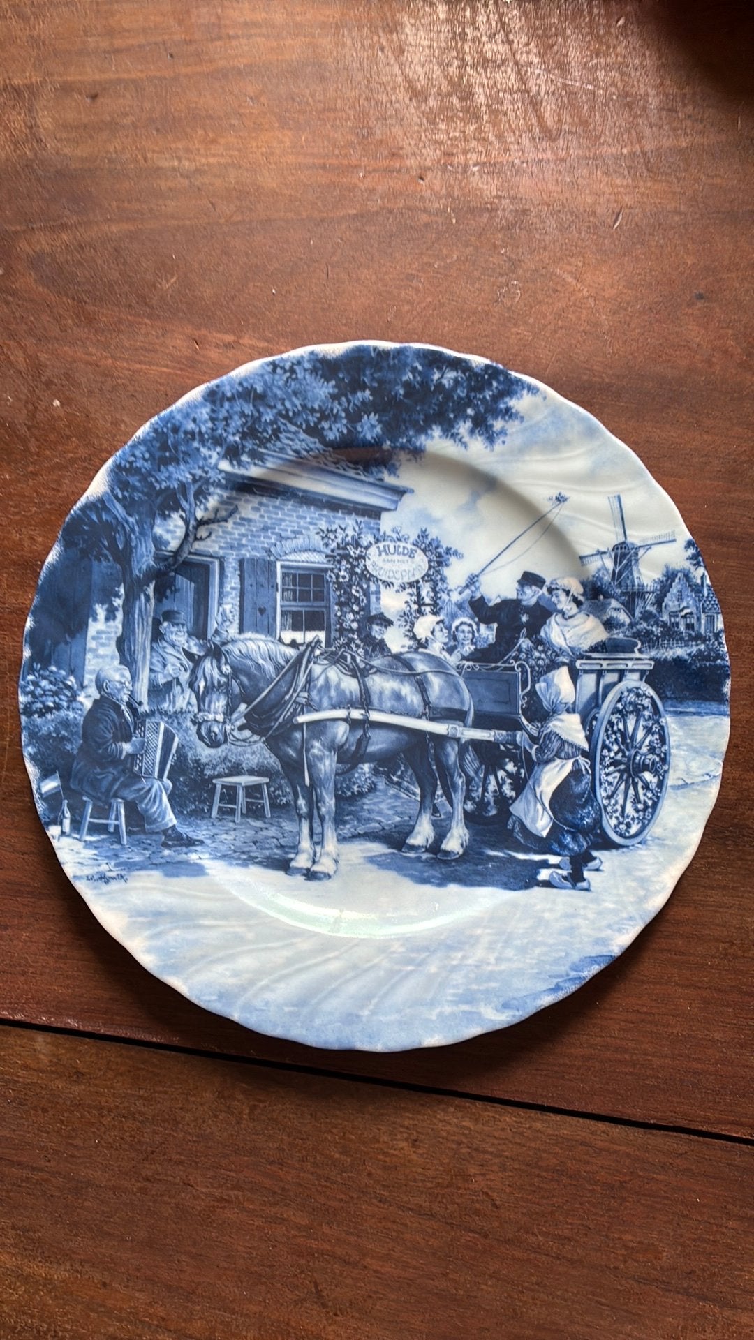 Delfts Blauw Wandbord - 19cm- Handgedecoreerd in Holland, Antiek en Kunst, Antiek | Wandborden en Tegels, Ophalen of Verzenden