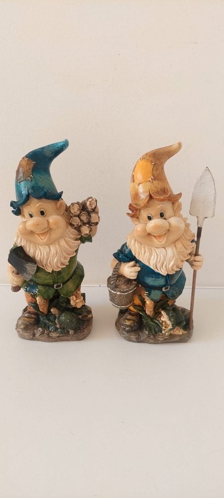 2 Karakterieke Vintage Tuin kabouters Hoogte 30 cm, Verzamelen, Ophalen of Verzenden, Zo goed als nieuw, Fantasy