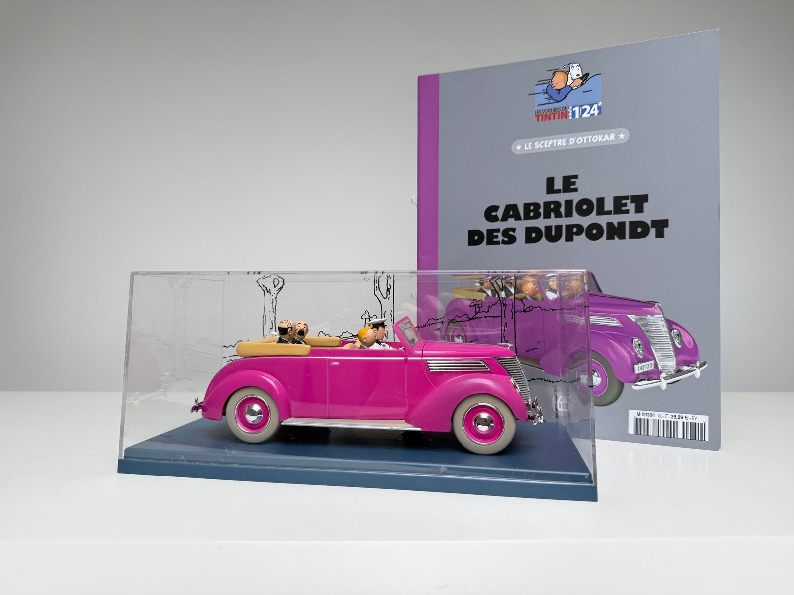 Tintin auto Kuifje roze cabriolet 1:24, Ophalen of Verzenden, Nieuw, Auto, Overige merken