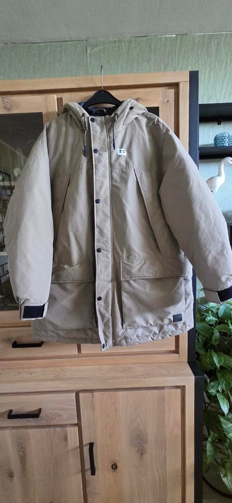 Heren Winterjas Grote Maten - Jack & Jones + Fit 4XL, Beige, Overige maten, Ophalen of Verzenden, Gedragen
