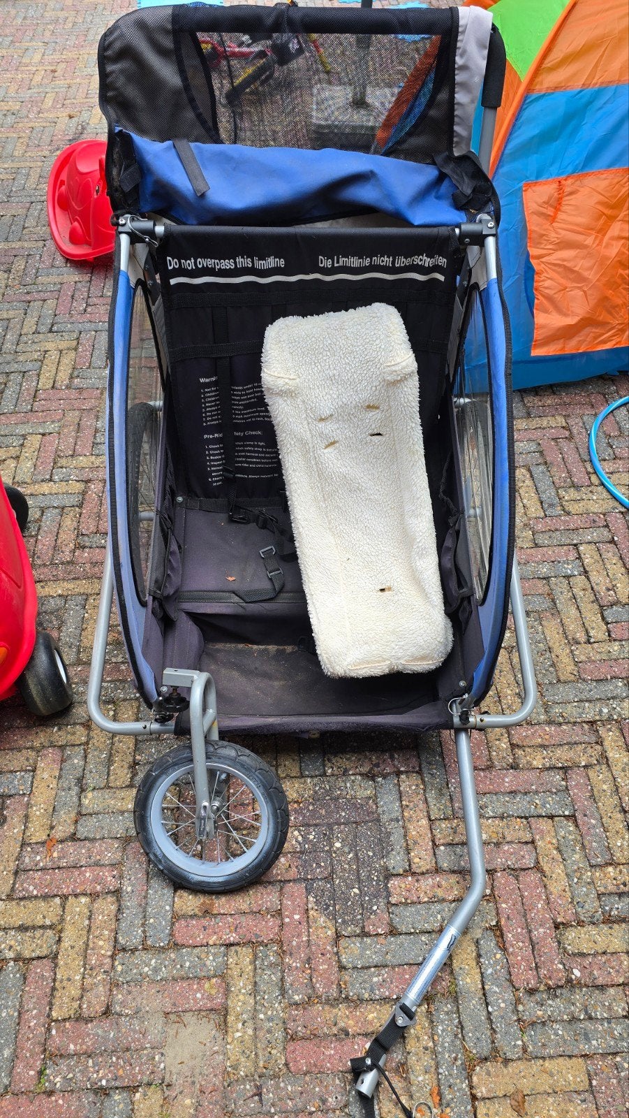 Kinderfietskar met babyschaal - Gebruikt, Fietsen en Brommers, Ophalen, Gebruikt, Kinderkar