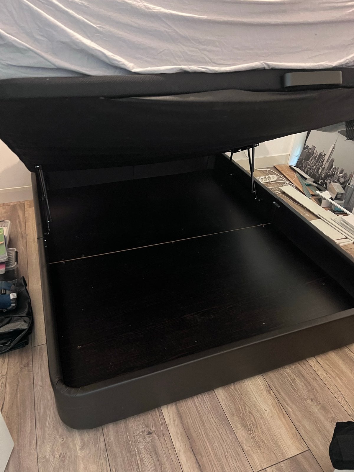 Gratis af te halen: Bed met opbergruimte, 160 cm breed, Ophalen, Gebruikt, Tweepersoons, 160 cm