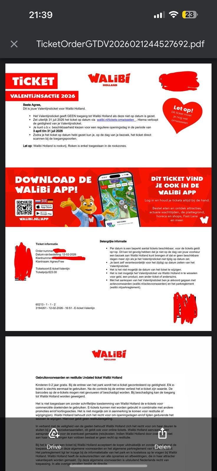 Walibi Tickets 2x geldig t/m 31 juli, Tickets en Kaartjes, Twee personen, Ticket of Toegangskaart