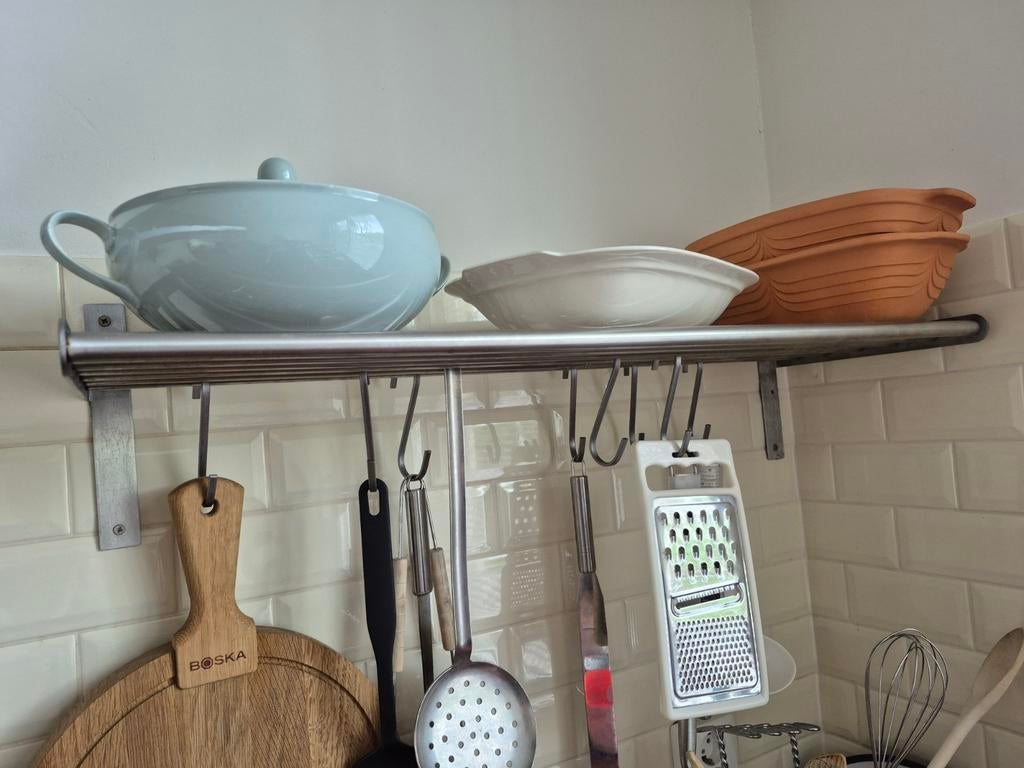 Rek voor in de keuken met 8 haken, Ophalen of Verzenden