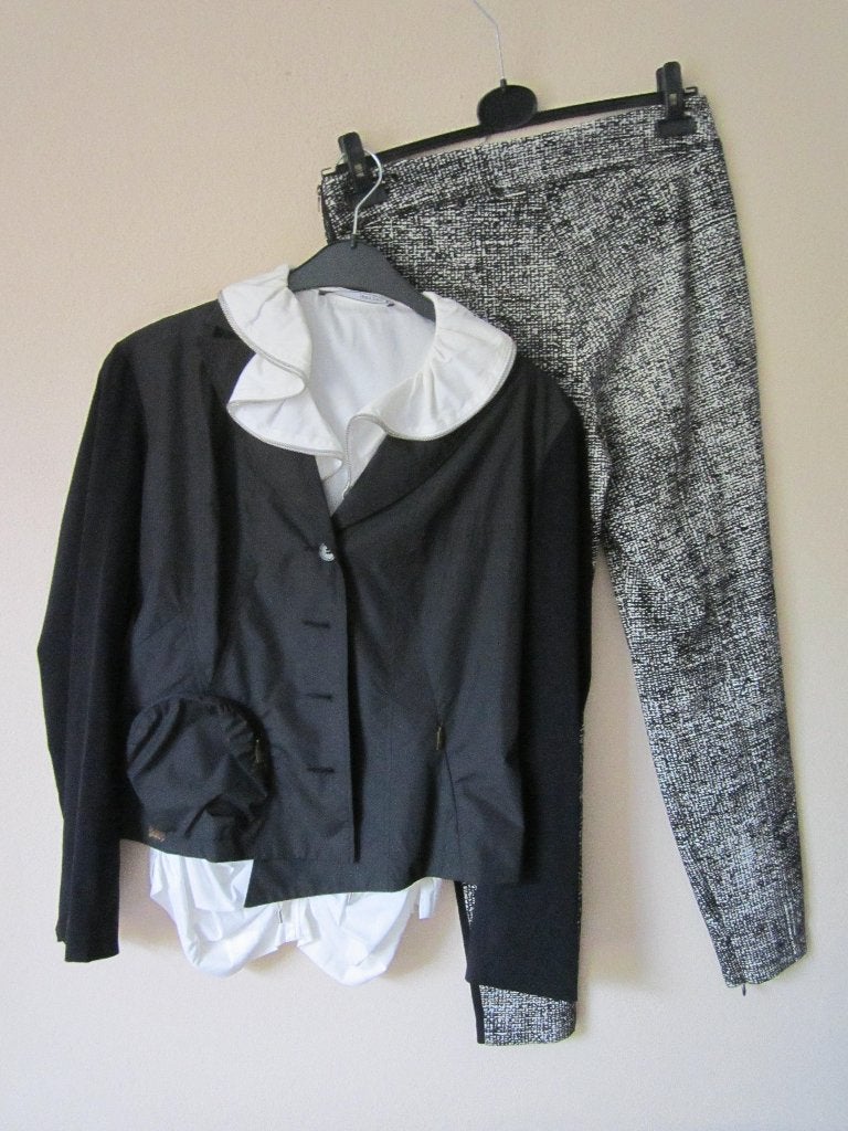 Cambio broek+La Belle Histoire jasje/Jean Paul blouse 40/42, Verzenden, Zwart, Maat 42/44 (L), Zo goed als nieuw