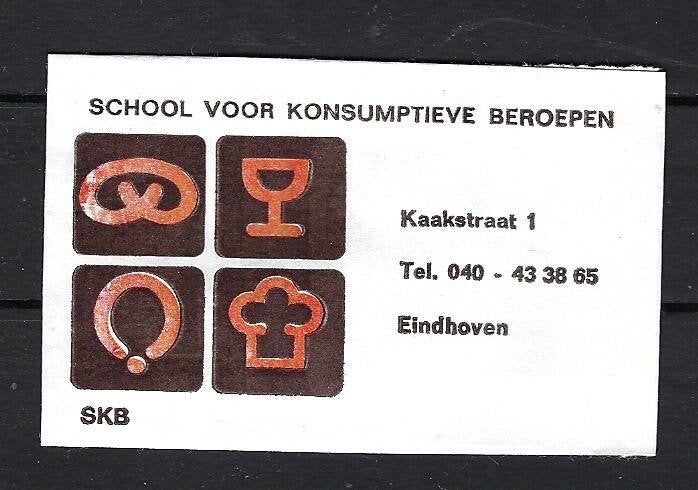 1182 Eindhoven School voor Consumptieve Beroepen (d-bruin), Ophalen of Verzenden, Nederland