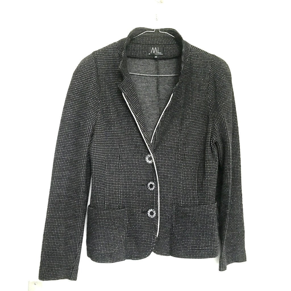 ML collections blazer wol maat 44 zwart wit, Verzenden, Zo goed als nieuw, Maat 42/44 (L), Zwart
