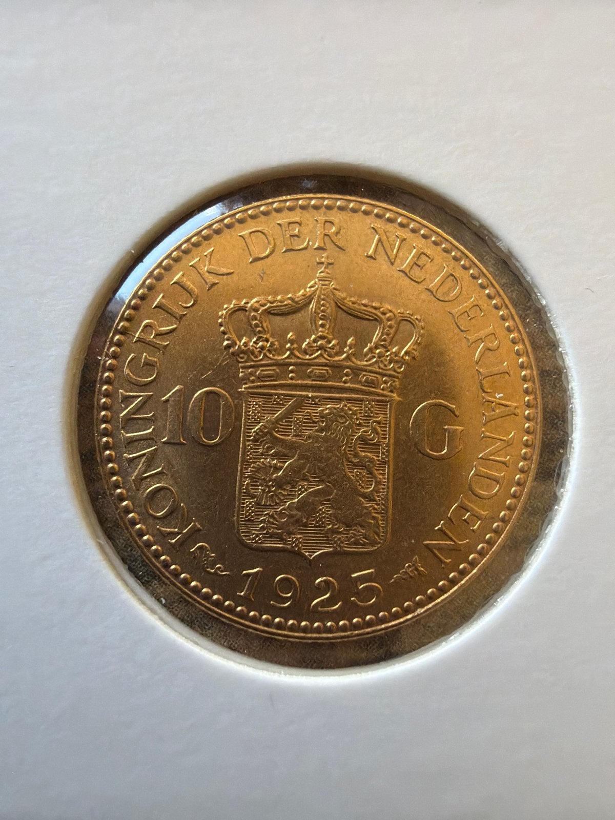 Gouden 10 Gulden Munt Koningin Wilhelmina 1925, Koningin Wilhelmina, Losse munt, 10 gulden, Goud