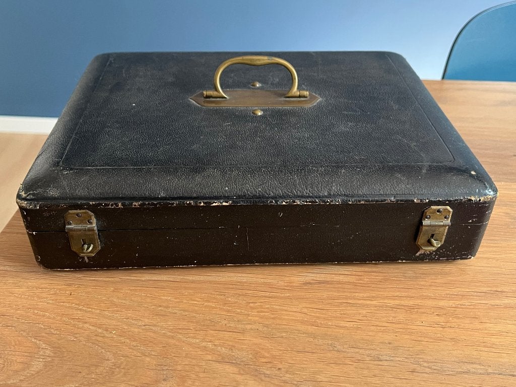 Oud houten kistje met koperen handgreep, Ophalen of Verzenden