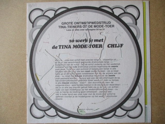 adv11091 tina mode toer schijf, Ophalen, Overige figuren, Gebruikt, Beeldje of Figuurtje