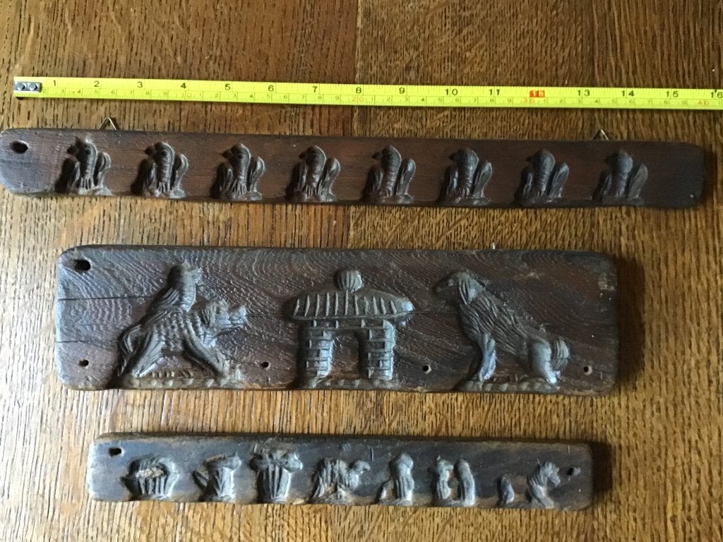 Suikergoed plank 3x vintage hout antiek, Antiek en Kunst, Ophalen of Verzenden