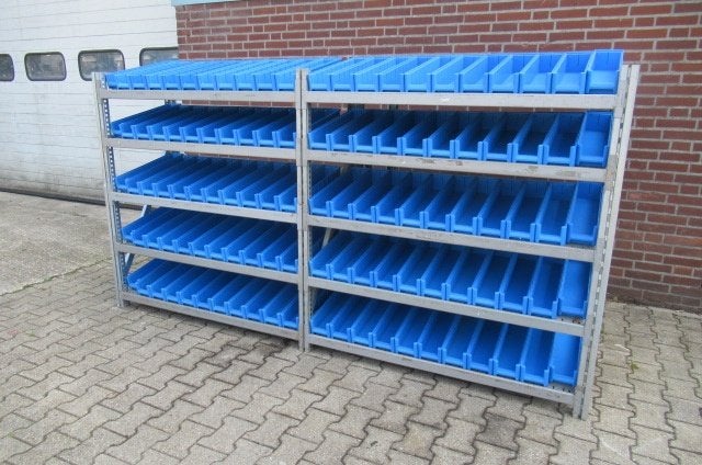 Bakkenkast, Opbergsysteem, Stelling met 55 Opbergbakken., Doe-het-zelf en Verbouw, Ophalen, Gebruikt