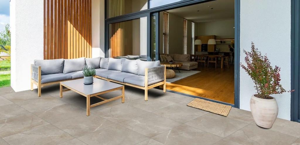Keramische tuintegels Ultra Mask Ivory 60x60x3cm, Keramiek, Nieuw, Ophalen of Verzenden, 10 m² of meer