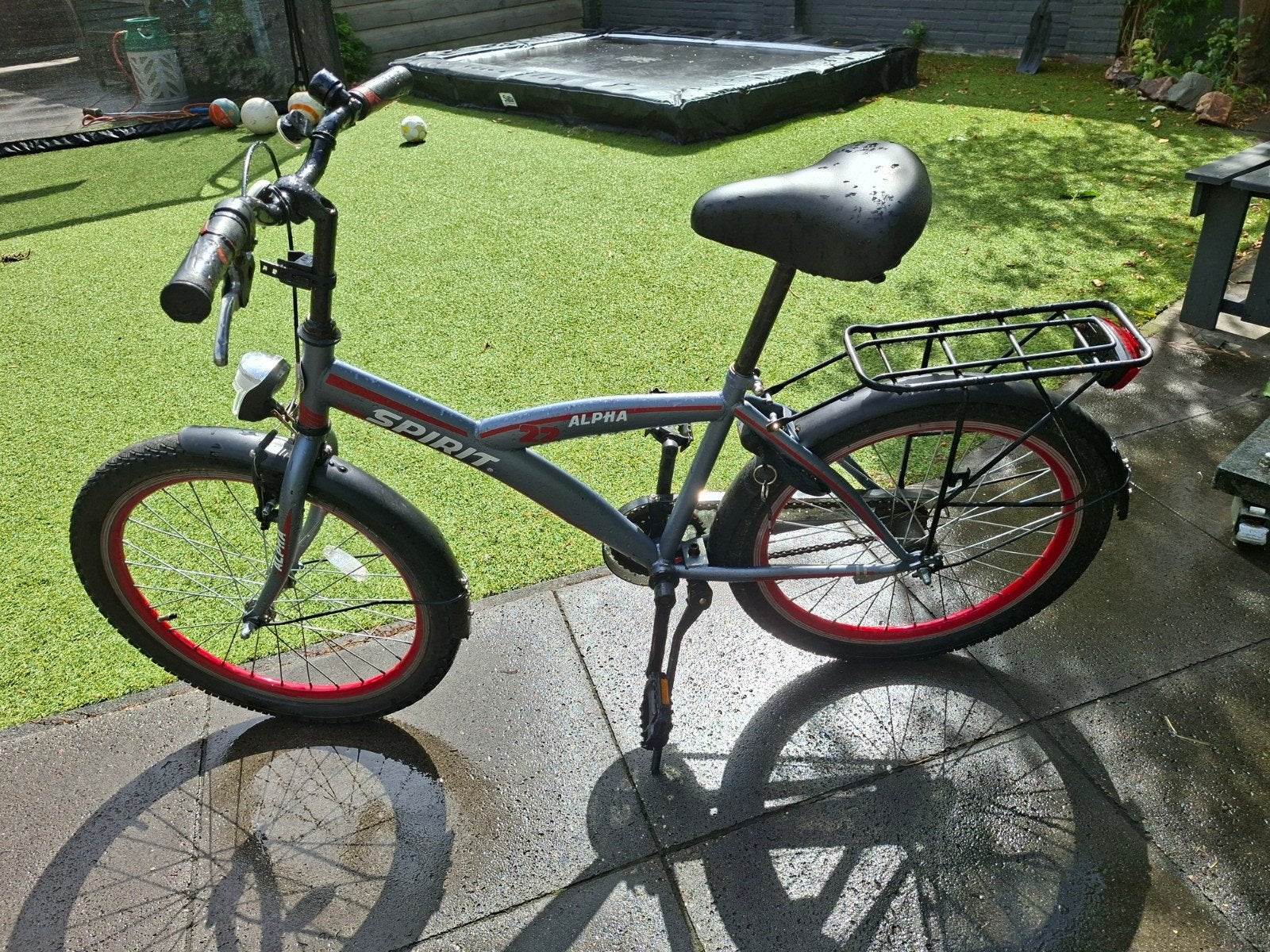 Kinderfiets Spirit Alpha 22 inch - recent onderhoud, Ophalen, 20 inch of meer, Gebruikt, Velgrem