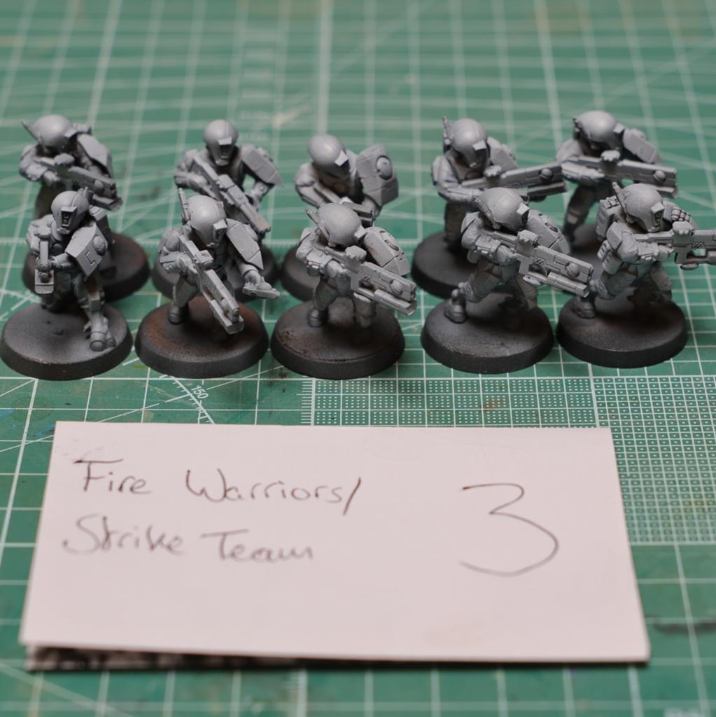 Fire Warriors/Strike Team (3) - Warhammer 40k T'au Empire, Figuurtje(s), Ophalen of Verzenden, Geverfd, Warhammer 40000