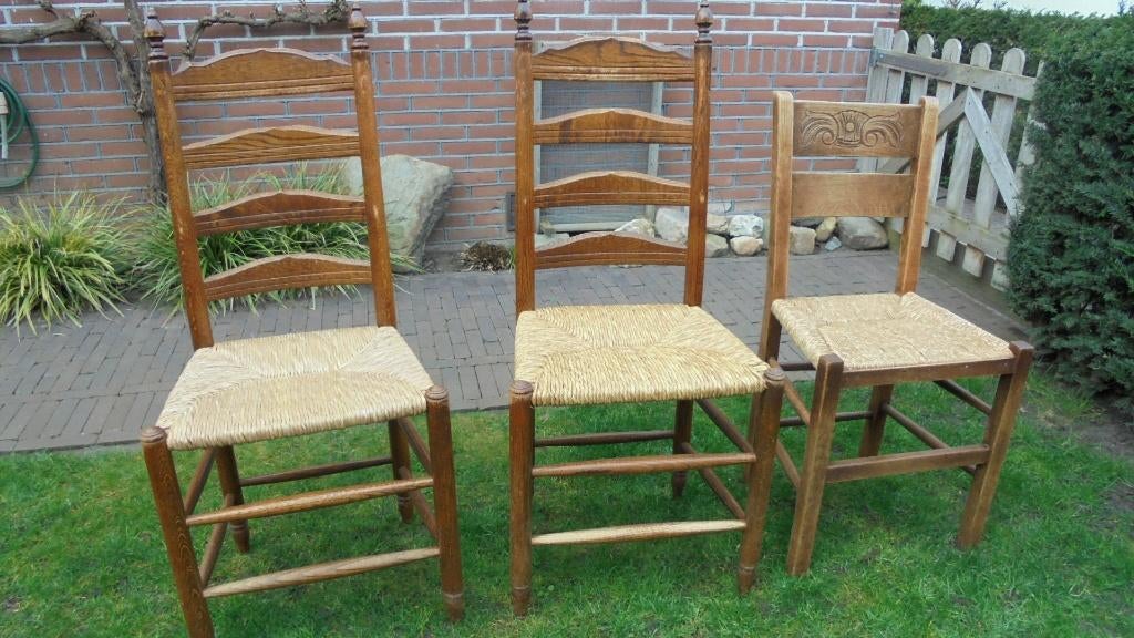 eetkamer stoelen met biezen zitting, Ophalen