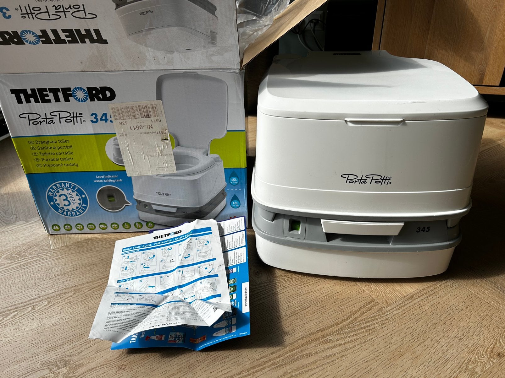 Porta potti draagbaar chemisch toilet 345, Caravans en Kamperen, Ophalen