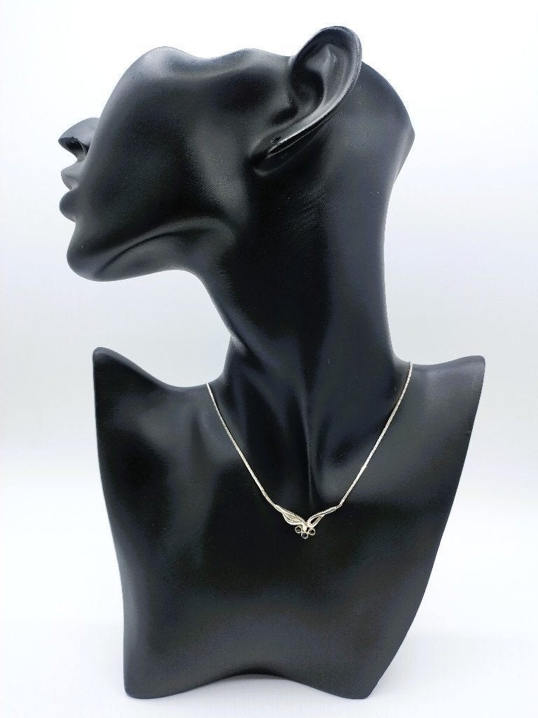 Stijlvolle zilveren ketting met hanger, gitten, 40,5 cm
