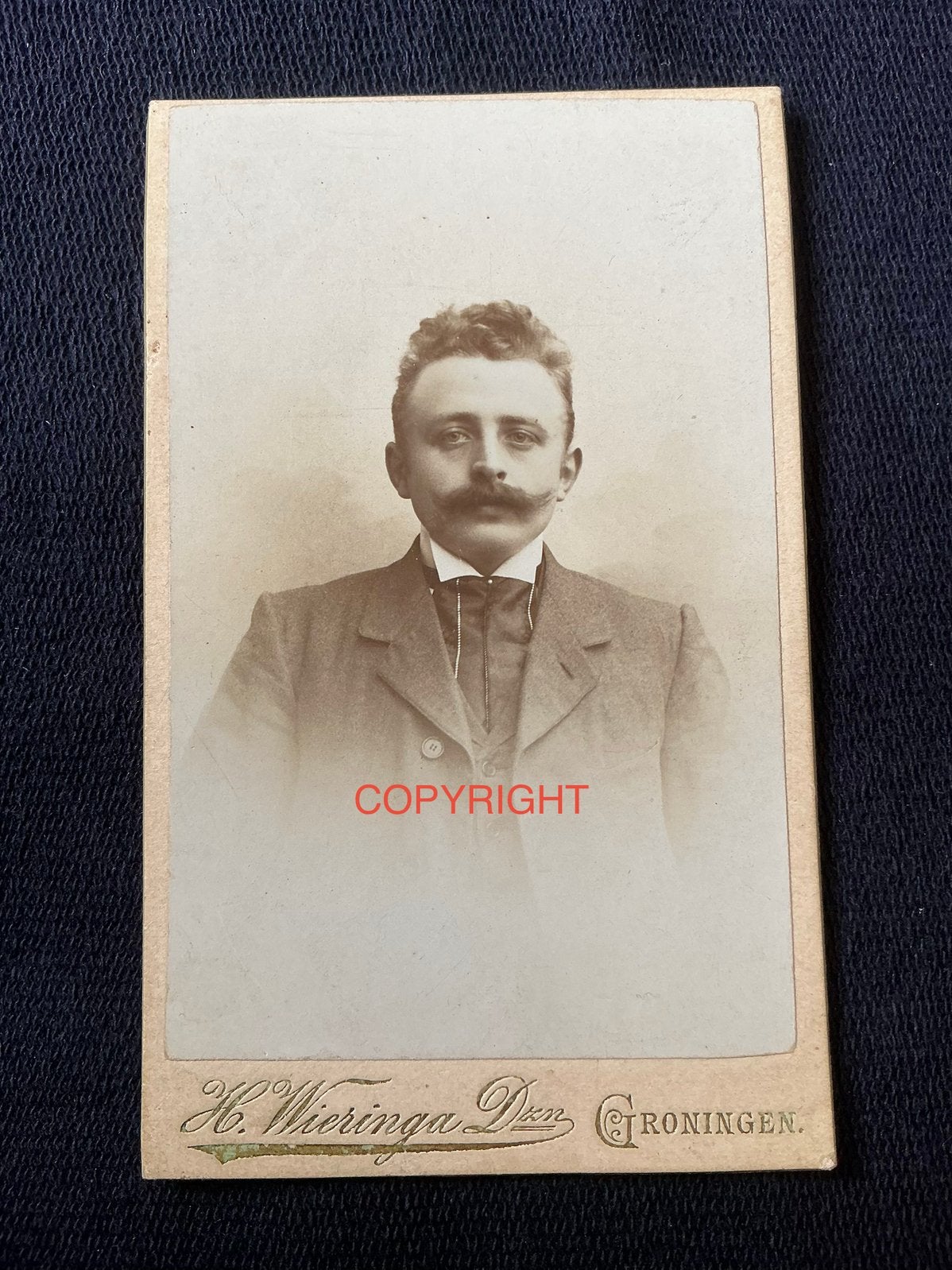 CDV, Man, H. WIERINGA, GRONINGEN, Carte de Visite, Ophalen of Verzenden, Voor 1940, Gebruikt, Foto