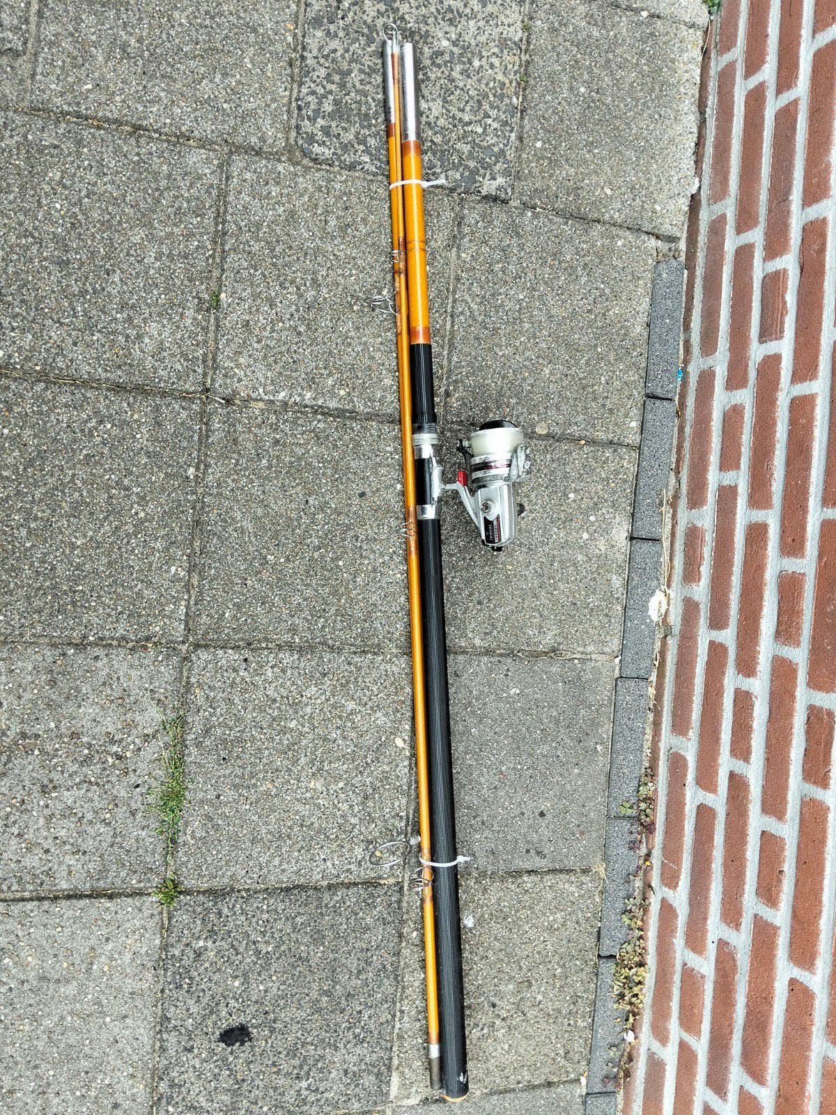 Complete vintage werphengel set met Daiwa molen, Ophalen, Zo goed als nieuw, Complete set