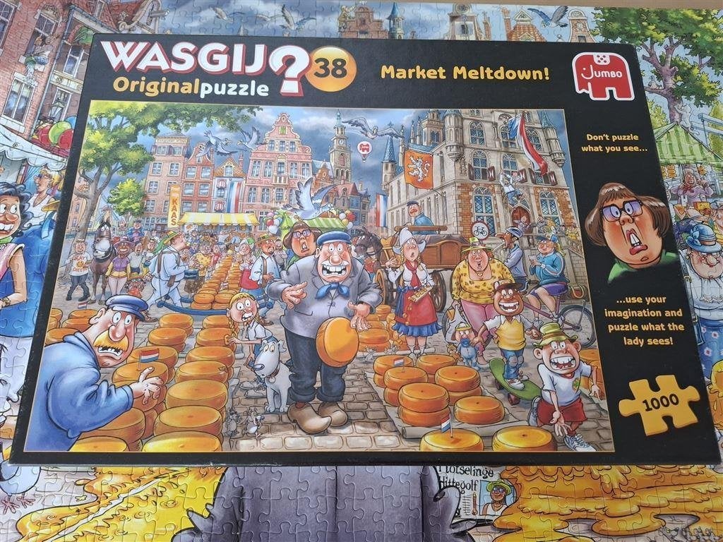 25010 Wasgij, Kaasalarm puzzel, 1000 st. compleet., Ophalen of Verzenden, 500 t/m 1500 stukjes, Zo goed als nieuw, Legpuzzel