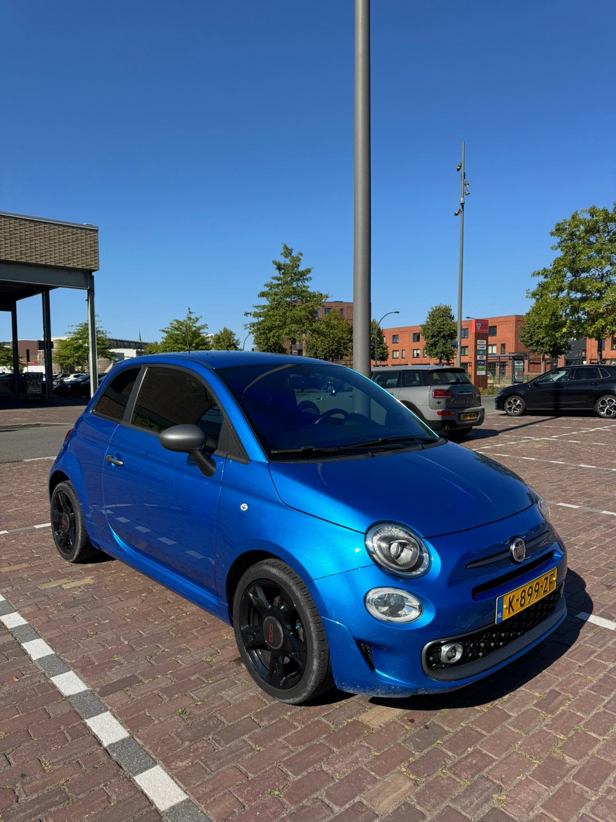 Fiat 500 1.2 Blauw S, Voorwielaandrijving, 4 cilinders, Leder en Stof, Handgeschakeld