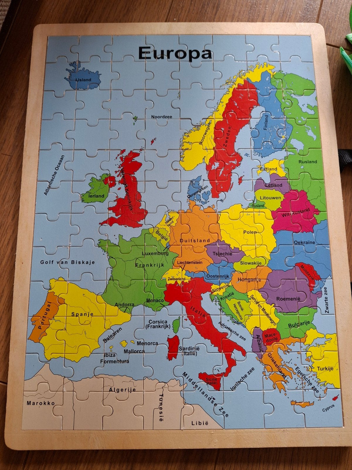 Houten puzzel Europa - Educatief en leerzaam, Ophalen, Gebruikt, Meer dan 50 stukjes, Van hout