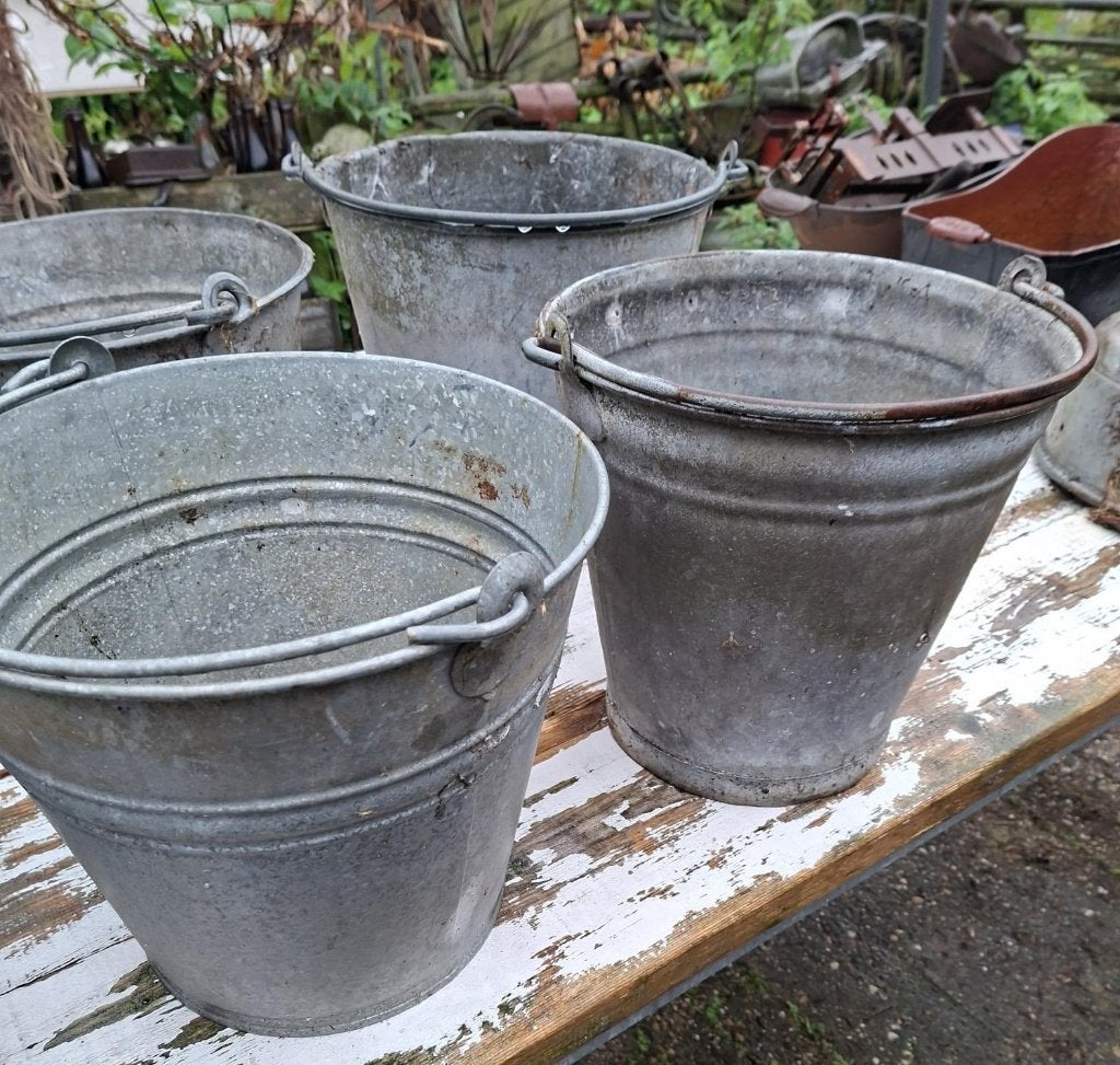 Set van Zinken Emmers - Decoratief en Functioneel, Tuin en Terras, Ophalen, Gebruikt, Minder dan 30 cm, Minder dan 60 cm