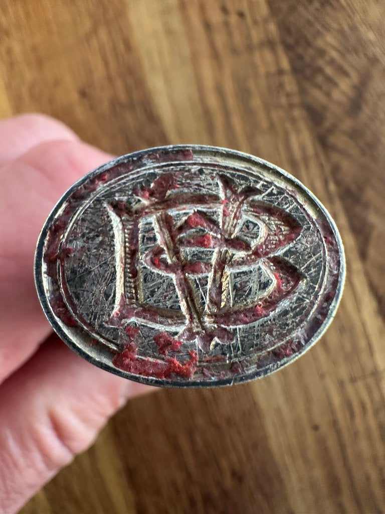 Lakstempel LVB niet magnetisch gebruikt verzilverd antiek, Antiek en Kunst, Verzenden
