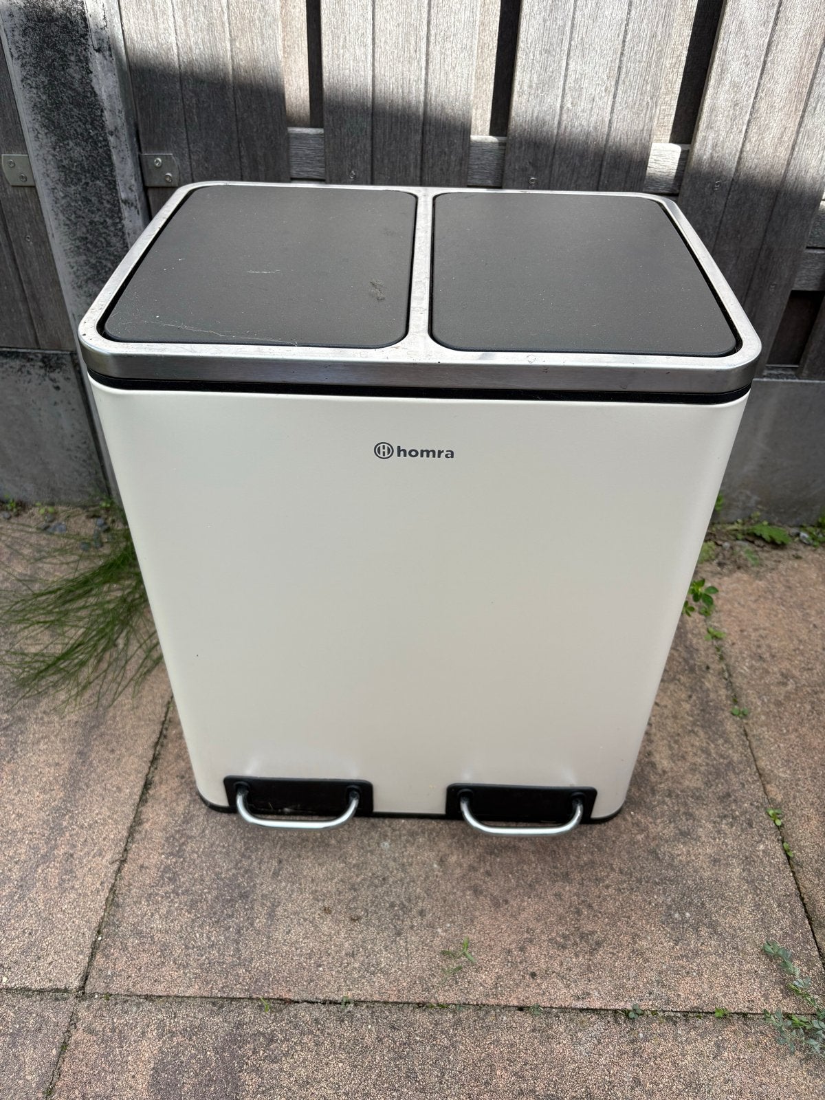 Homra Duo Pedaalemmer - 2x20L - Wit/Zwart, Ophalen, 50 – 75, Gebruikt, Met pedaal