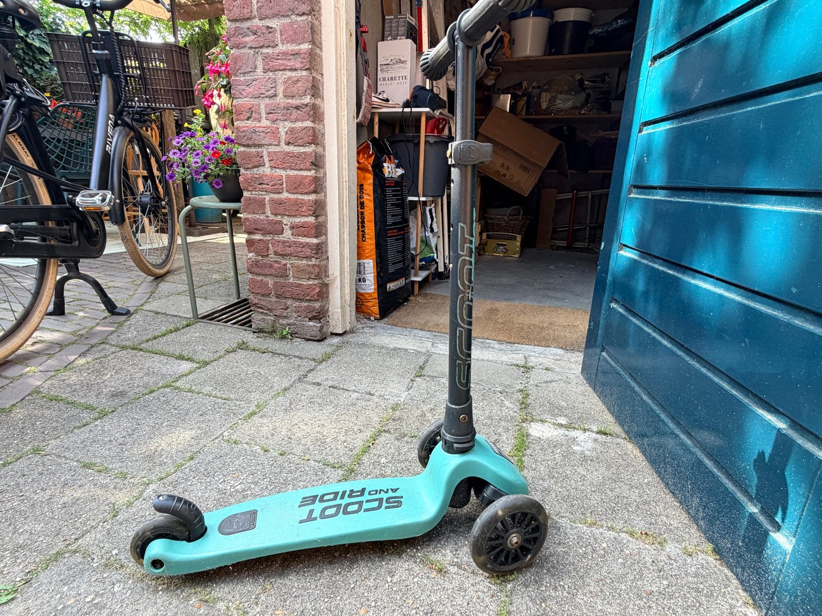 Scoot and Ride Highwaykick 3 step, turquoise, Fietsen en Brommers, Steps, Ophalen of Verzenden, Gebruikt, Gewone step