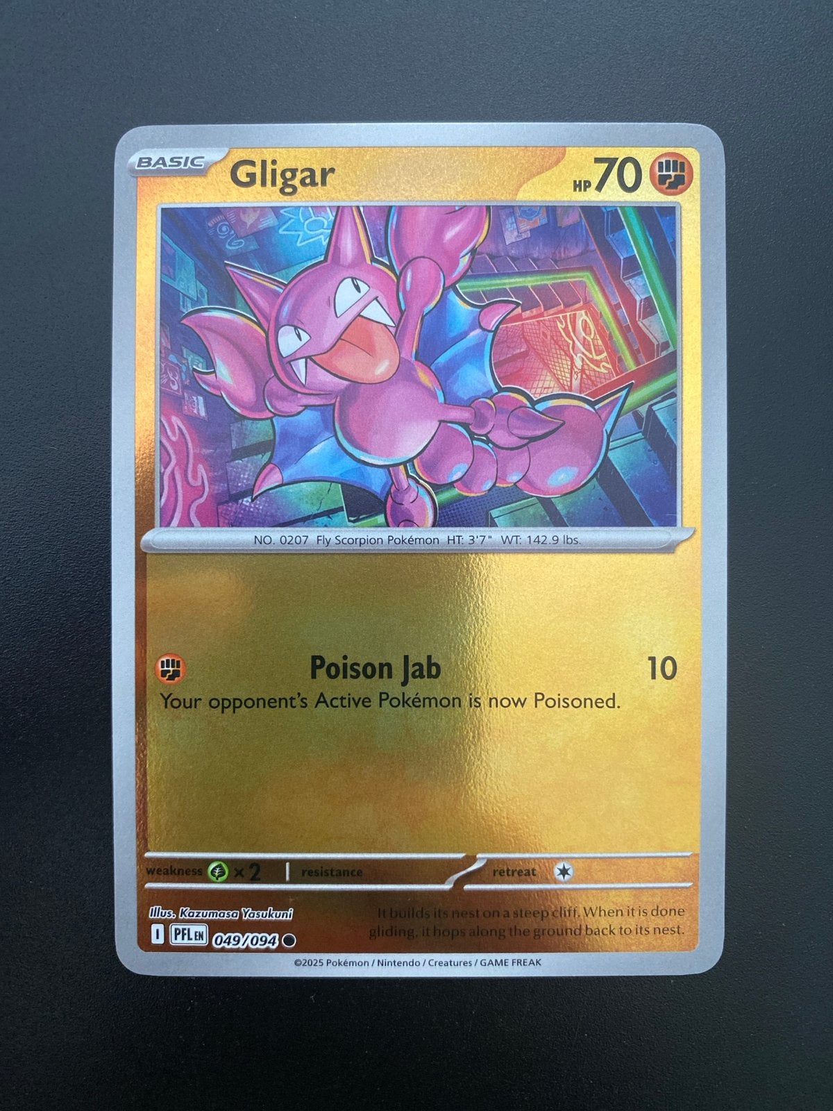Gligar 049/094 Reverse Holo Phantasmal Flames, Ophalen of Verzenden, Zo goed als nieuw, Losse kaart, Foil
