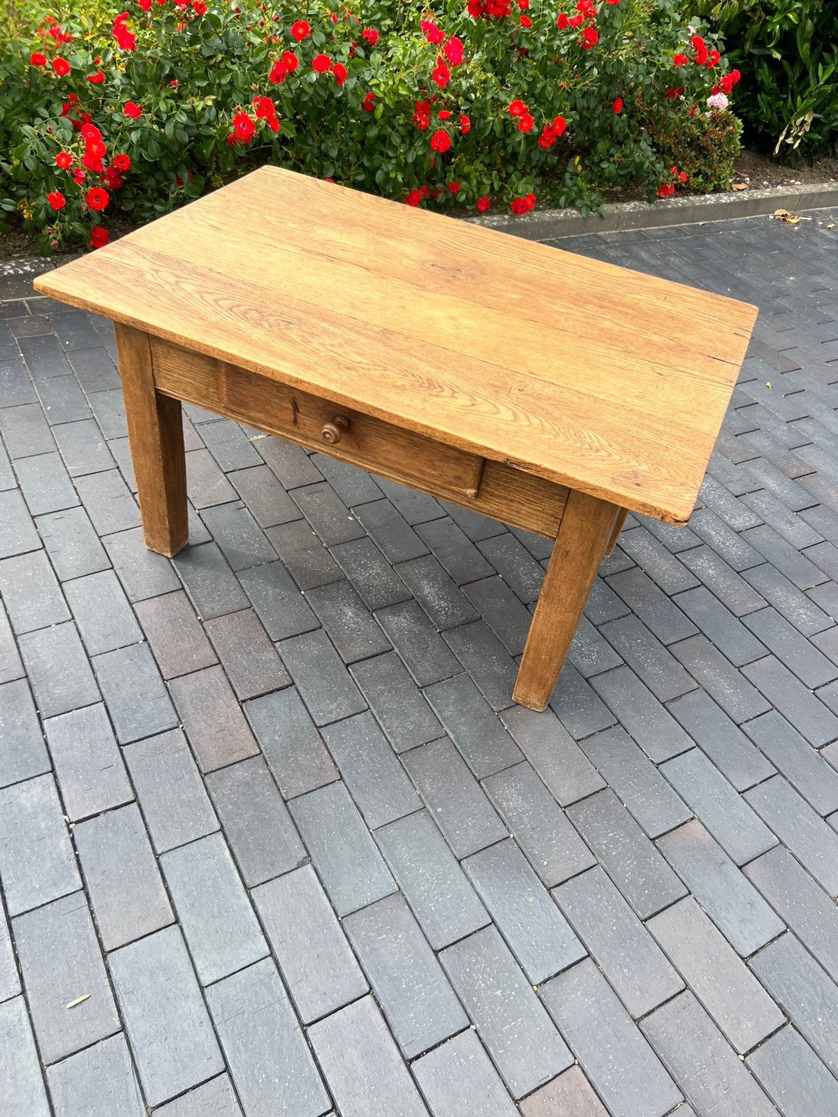 Antieke boerentafel met lade, Ophalen