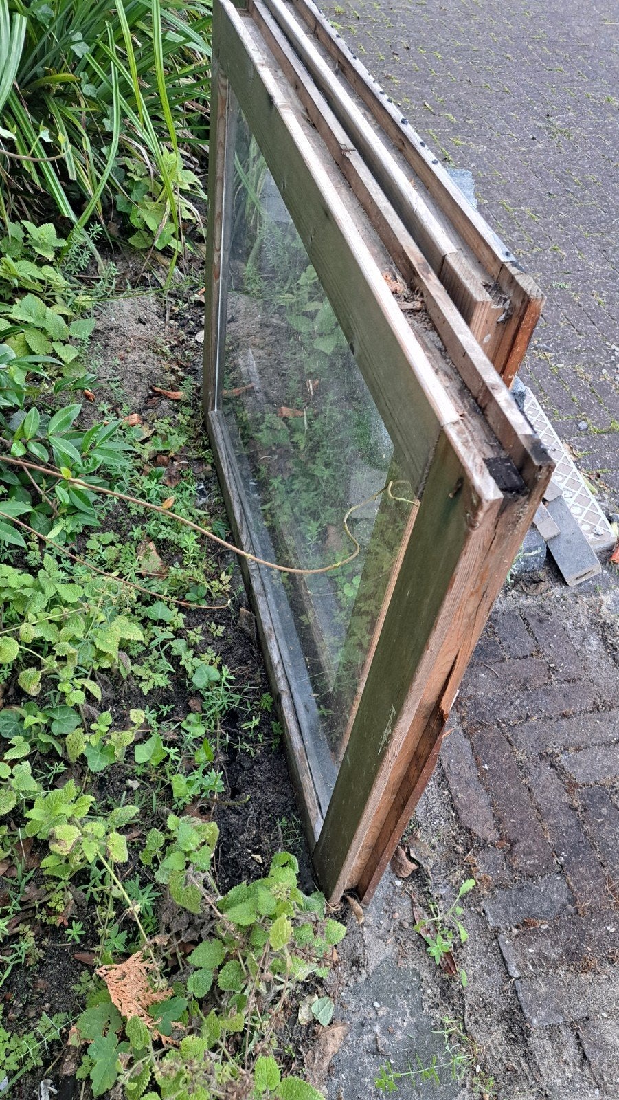 Gebruikte ramen met houten kozijn gratis op te halen, Ophalen, Gevelraam of Ruit, Gebruikt, Minder dan 80 cm