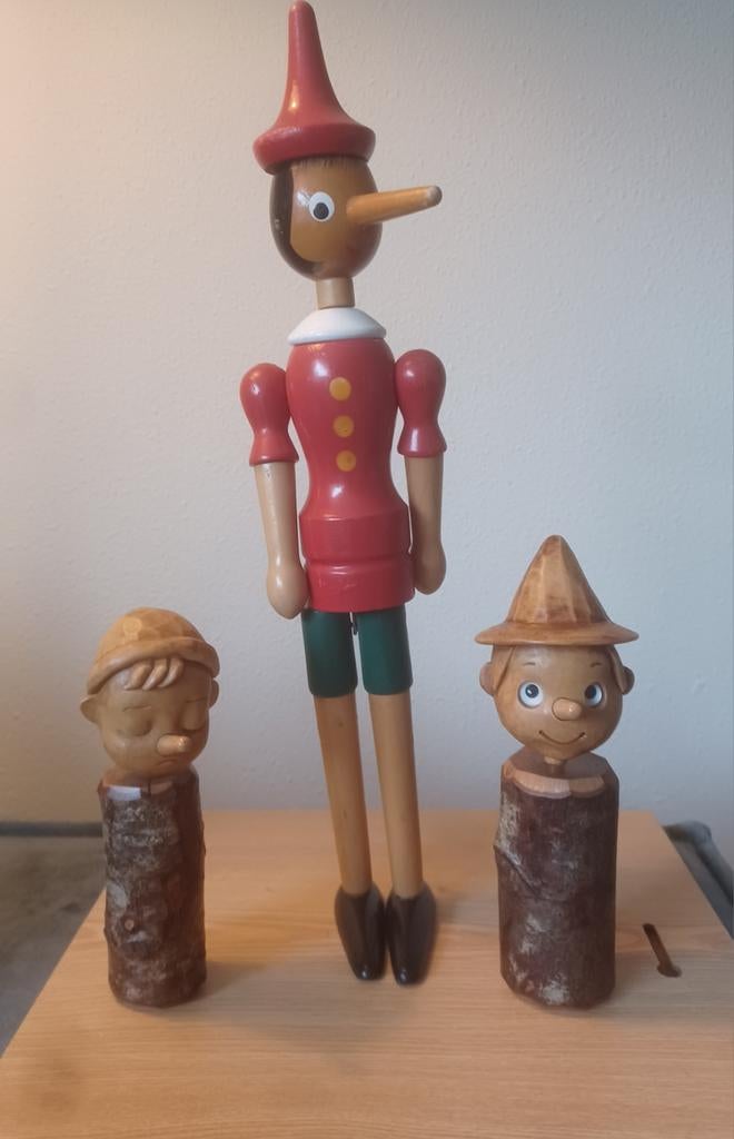 Houten Pinokkio houtsnijwerk Disney figuren KIJK, Ophalen of Verzenden