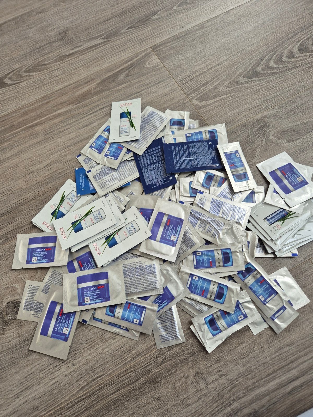 Clarins Men Samples: Anti-Rides, UV Plus, Eye Serum, Verzenden, Nieuw, Gehele gezicht, Verzorging