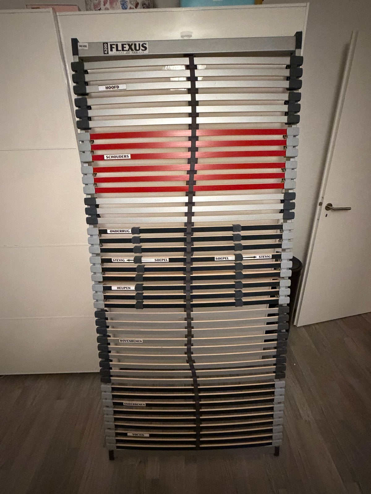 Lattenbodem FLEXUS 90x200 - verstelbare zones, Ophalen, Verstelbaar, 90 cm, Eenpersoons