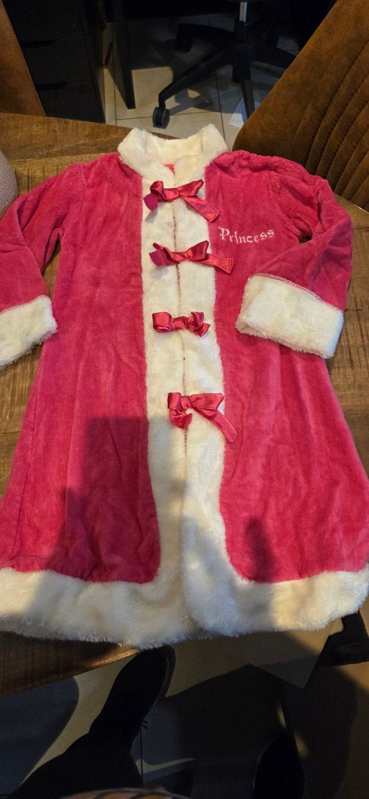 Roze badjas met 'Princess' borduursel, maat 110/116, Nacht- of Onderkleding, Gebruikt, Meisje, Princess