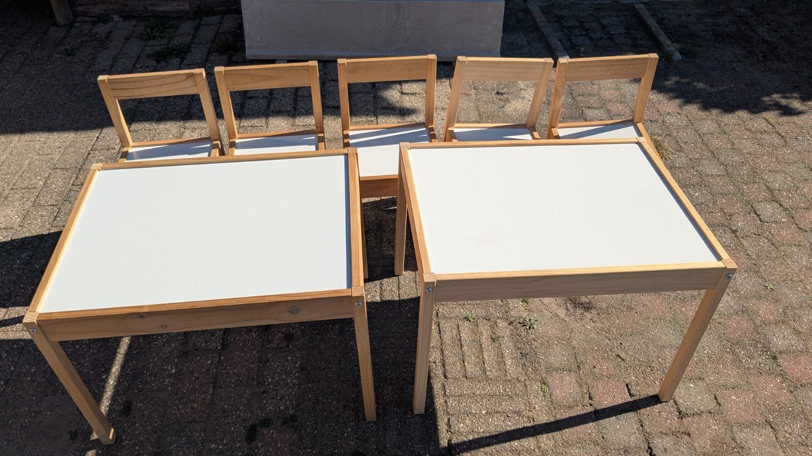 Ikea kinderstoeltjes (5 x) en tafels (2x), Ophalen of Verzenden, Gebruikt, Tafel(s) en Stoel(en)
