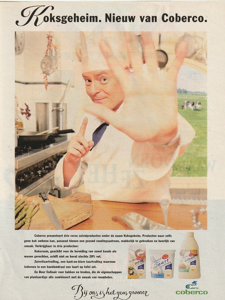retro reclame 1997 Coberco zuivel koksroom koksgeheim, Verzamelen, Verzenden, Overige typen